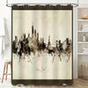New York City Shower Curtain Skyline Wall Art NYC Decor Bathroom Set Modern Abstract Print Photography Backdrop