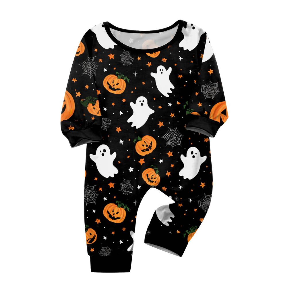 Halloween Family Matching Pajama Set with Long Sleeve Top and Pants for Parents and Kids