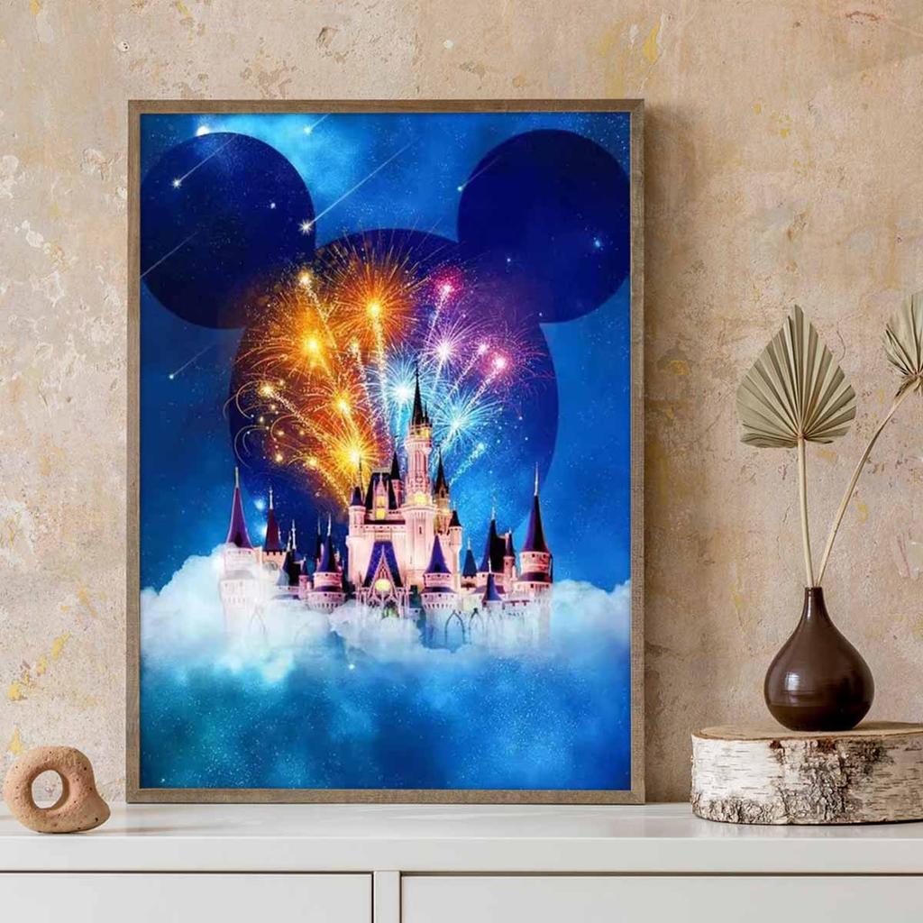 DIY Diamond Painting Castles and Fireworks Cross Stitch Kit Mosaic Art Diamond Painting Full Circle Diamond Home Decoration