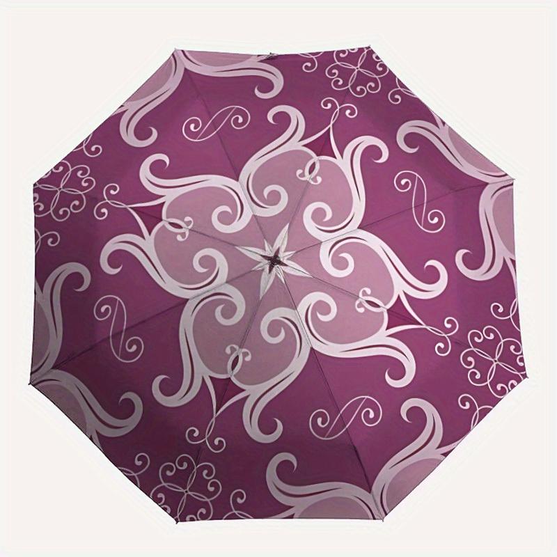 

1pc Floral OrnamentAutomatic Folding Umbrella, Portable & Foldable Design with 8 Ribs, Casual Outdoor Accessory yy250804144