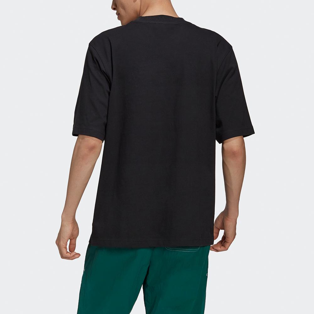 Adidas Originals Rib Detail Tee With Sporty Crew Neck Men Tops Black HB8044