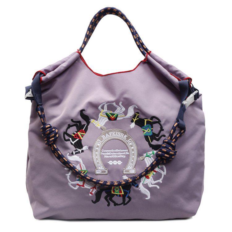 Women's Large Capacity Embroidered Drawstring Tote Bag with Custom Text or Logo