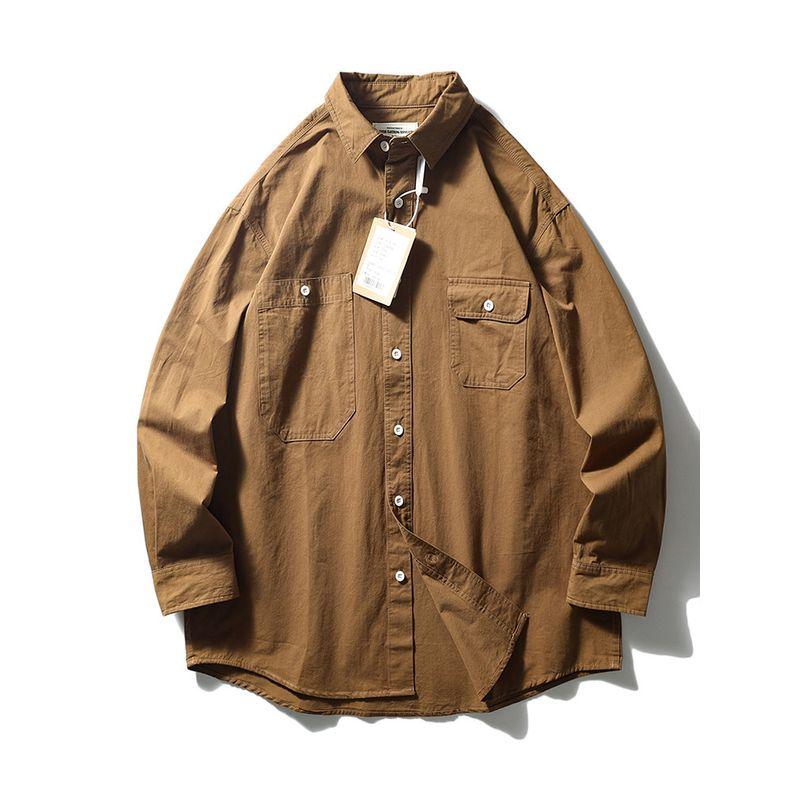 American Retro Workwear Shirt Men Long Sleeves Spring & Fall Profile Outwear Export Export Men's Clothing Loose Casual Shirt