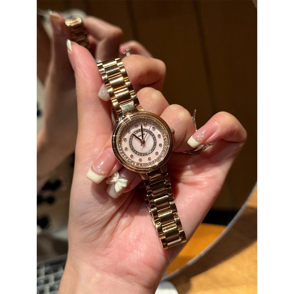 

Women s Starry Sky Diamond Watch – Trendy Quartz Minimalist Bracelet, Elegant Gift for Her Яскраво-рожевий