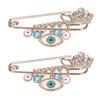 2Pcs Rhinestone Brooch Pins Multi Purpose Exquisite Workmanship Fashion Design Blue Brooches Jewelry for Parties Daily