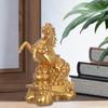 Resin Golden Horse Statue Figurine 2026 Chinese Mascot Sculpture for Good Luck Wealth Blessing Home Decor Birthday New Year Gift