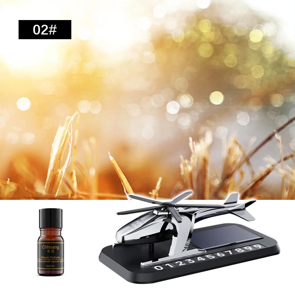 Solar Car Fragrance Helicopter Car Air Freshener Ornaments Decor Interior Decoration Solar Rotating Aroma Diffuser for Office