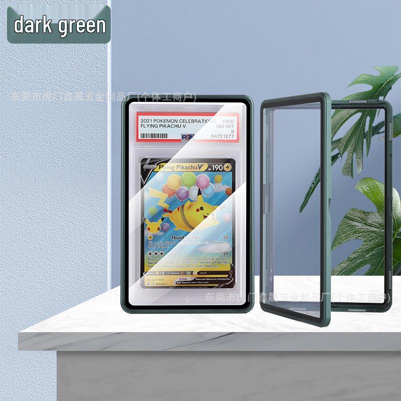 PSA Grading Card Protector: Double-Sided Magnetic Glass Metal Case for Pokemon Pikachu Star Card