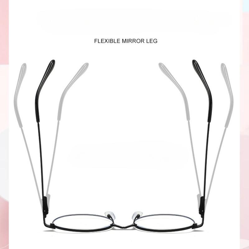 Unisex Übergroße Runde Mode Lesebrille Ultraleichte Metallrahmen HD Blaulichtblockierend Augenschutz Alterssichtigkeit Brille