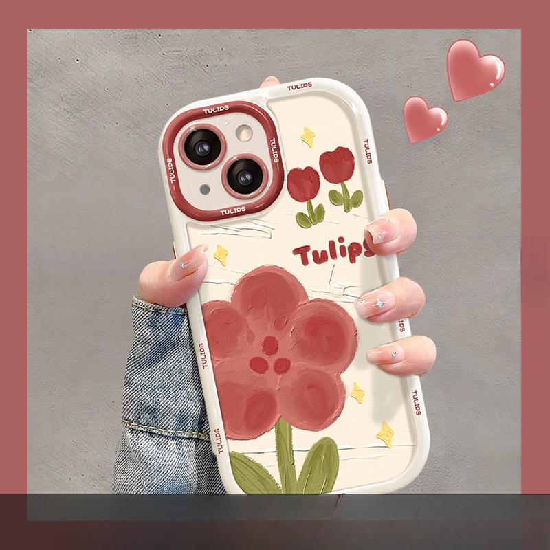 

Подходит для чехла для мобильного телефона Huawei P60 Mate50/40e Масляная живопись Тюльпан Кролик Nova7 Силикон Honor 90 Противоударный Honor 50 Pro