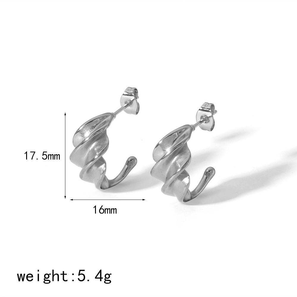 Brincos Minimalistas de Aço Para Mulheres Com Design Geométrico Dobrado Perfeitos Para a Moda de Verão