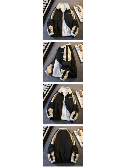 Men’s Autumn Korean Style Trendy Colorblock Baseball Jacket