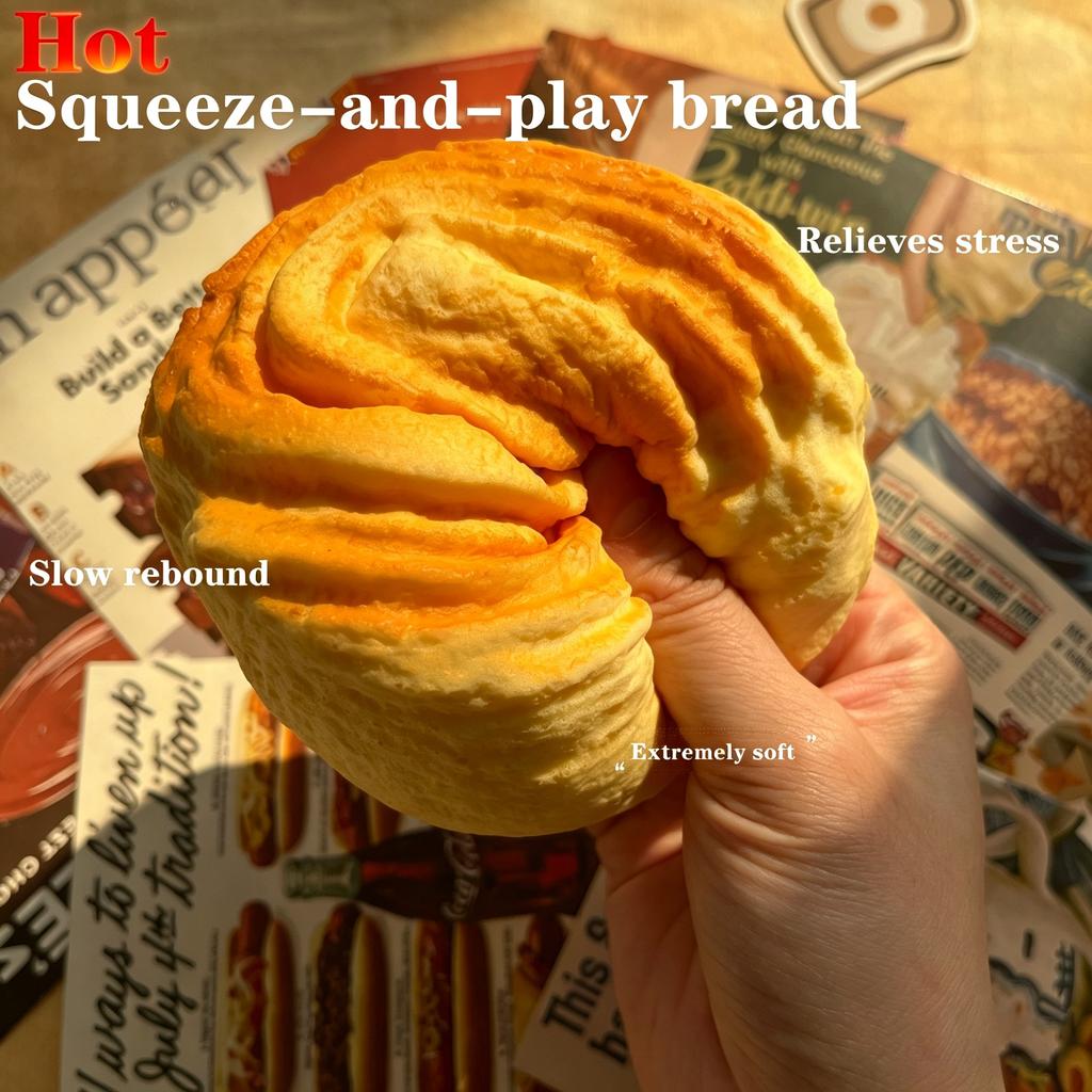 Simulated Bread Squishy Slow Rising Soft Sticky Stress Relief Toy Flexible Stress Reduction Stick Squishy Fidget Toy Adult Gift