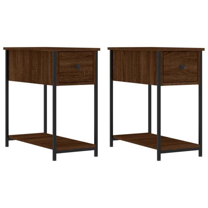 VidaXL Tables de chevet 2pcs chêne marron 30x60x60cm bois d'ingénierie 826062