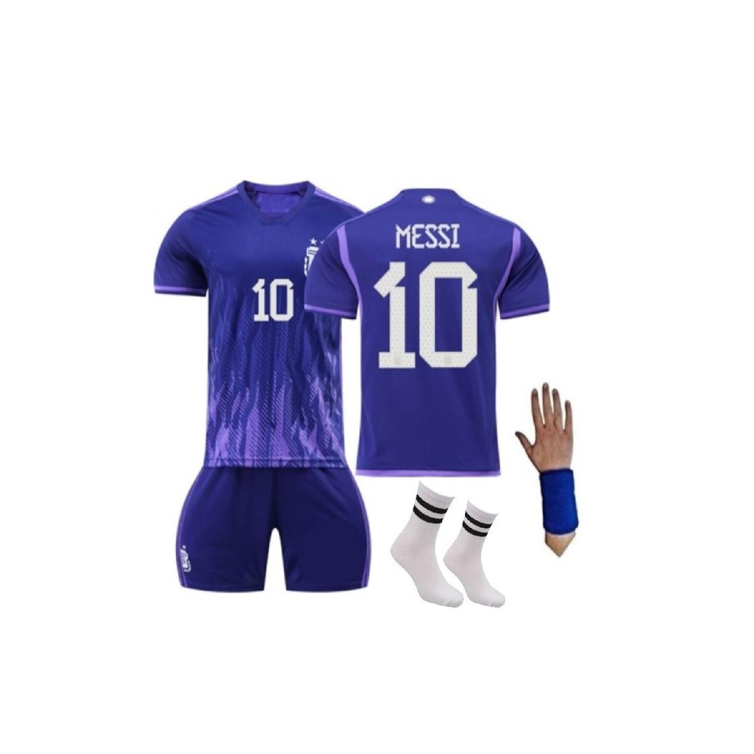 

Фиолетовый комплект из 4 детских футболок Аргентины Месси с 3 звездами, посвященный чемпионату мира по футболу