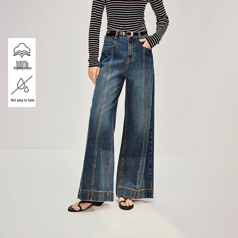 

INMAN Women s Casual High-Waist Wide-Leg Denim Jeans 29