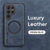 For Magsefa Wireless Charger Phone Case For Samsung S26 Ultra S24 Plus S23 S22 S21 S20 S25 Edge S25 Ultra Leather Magnetic Cover