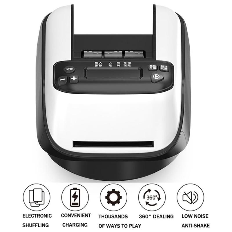 Quiet Operations Card Shufflers Dealer Portable Automatic Rotating Poker Dealer for Bridge & Poker