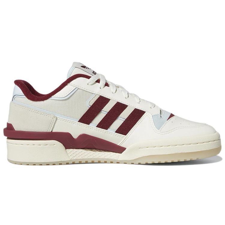 Adidas Forum Exhibit Low Off White Burgundy Unisex Sneakers Cream Collegiate-Burgundy Cream-White GW4358