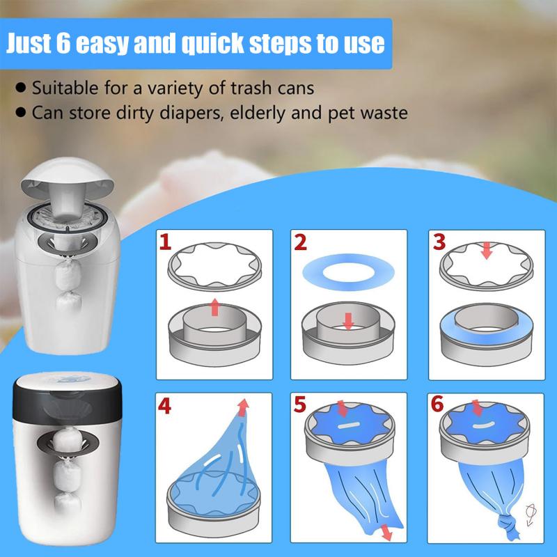 1/3pcs Genie Replacement Trash Bags Refill Bags Baby Diaper Garbage Bags Anti Tearing Waste Bags For Angel Care And Tommee Tippee