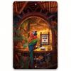 Vintage Metall Tiki Bar Papagei Poster, Wanddeko für Hausbar Geschenk