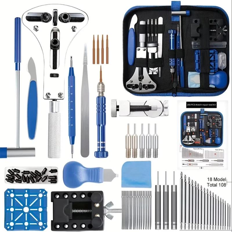 185pcs Watch Repair Kit Professional Watch Battery Replacement Tool Watch Link And Back Removal Tool Spring Bar Tools Set