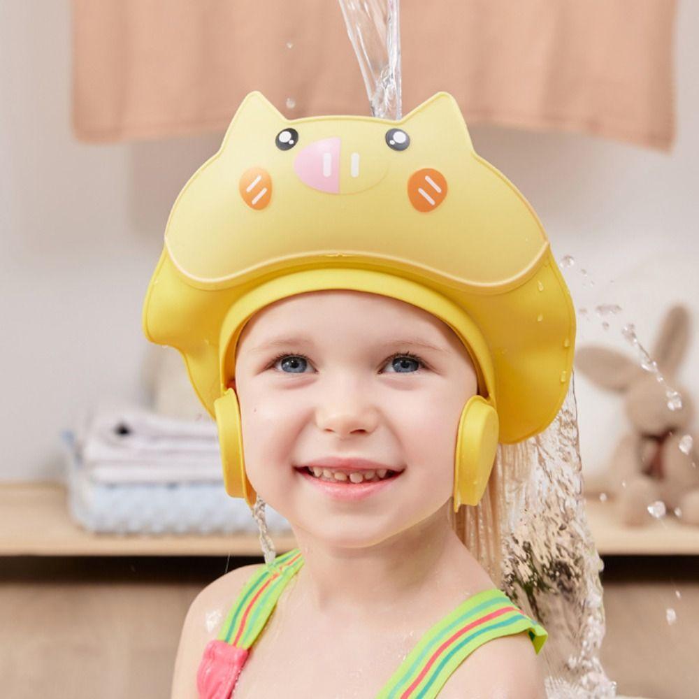 Soft Baby Shower Cap Adjustable Children's Bath Cap Baby Shampoo Cap  Shower Protect Head Cover