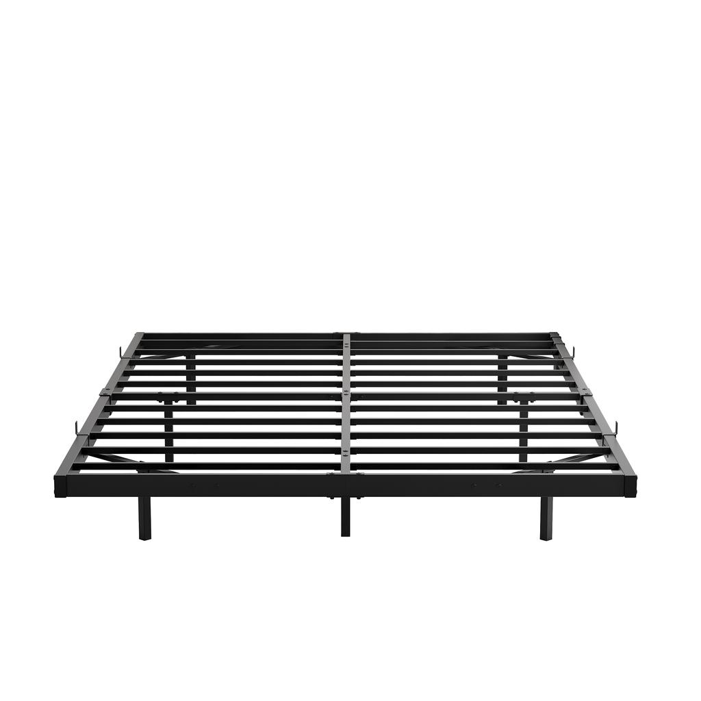 140x200 Bedframe met Zwevend Bed, LED Verlichting en Laadstation Bedframe, Metalen Bed met Lattenbodem Robuust en Stabiel, Eenvoudige Montage, Zwart