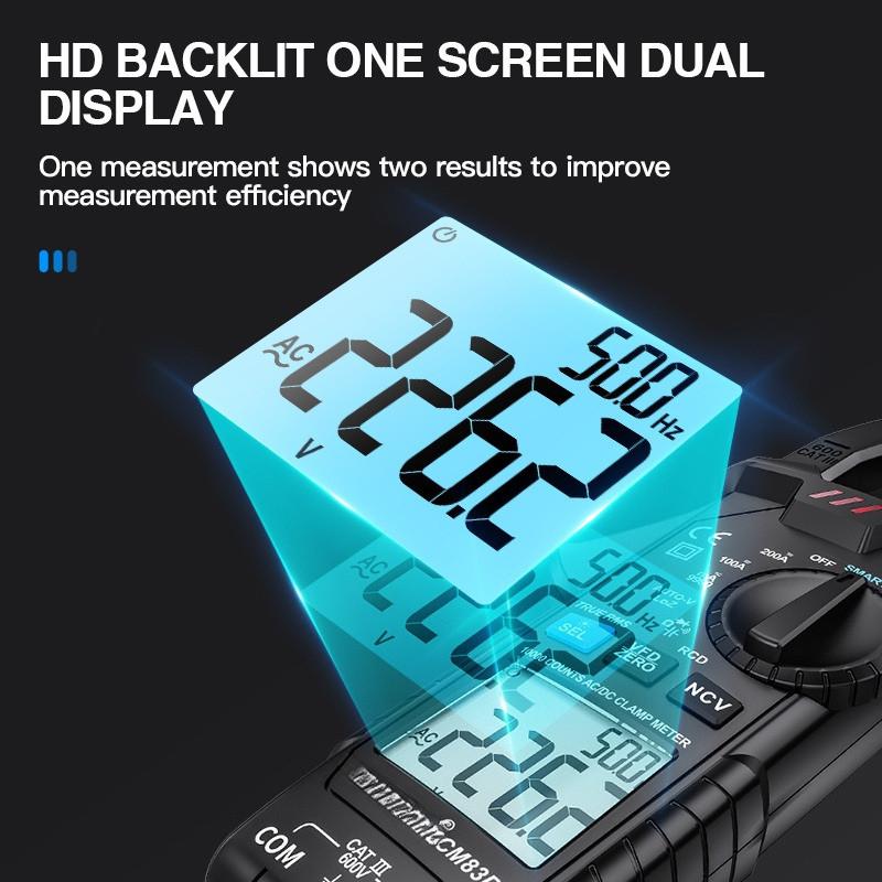 Digitaler Klemmmultimeter AC DC Stromzange Voltmeter Intelligentes Anti-Brennen Hohe Präzision Multimeter
