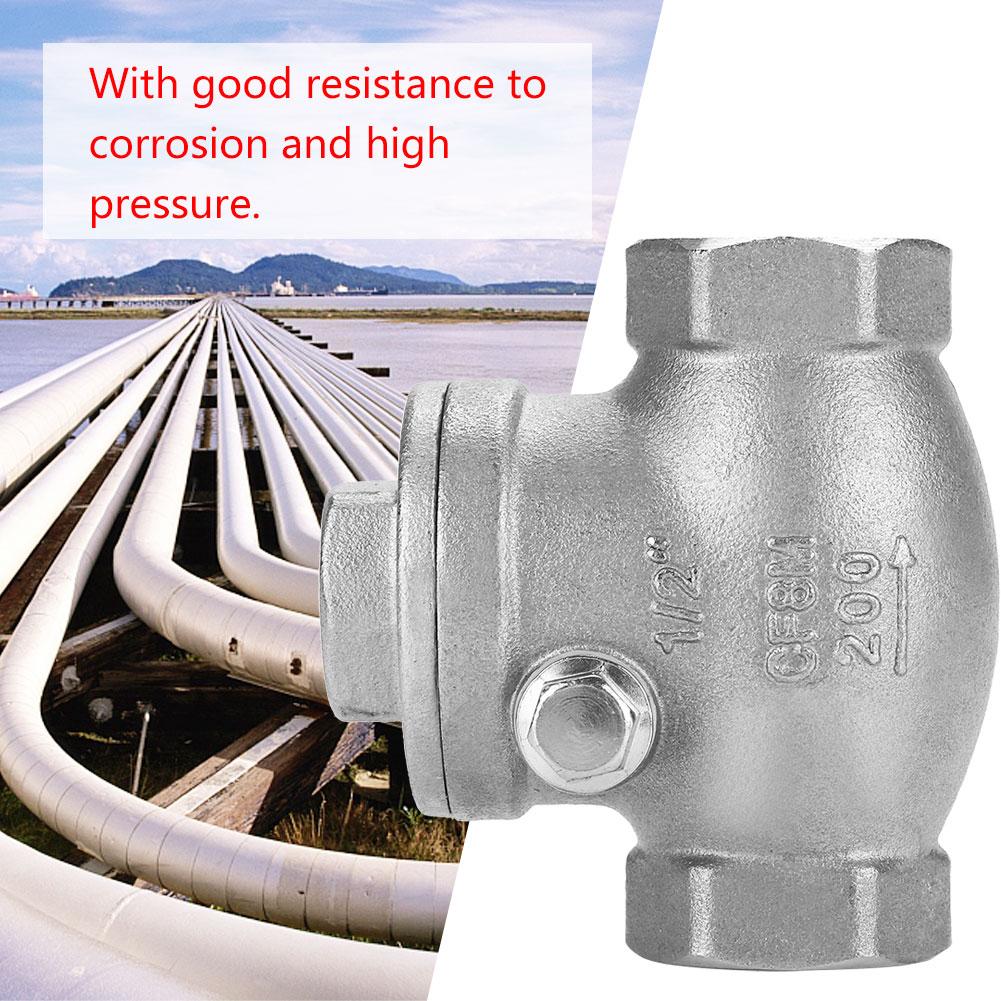 12" DN15 Stainless Steel One Way Swing Check Valve Female Thread WOG 200PSI