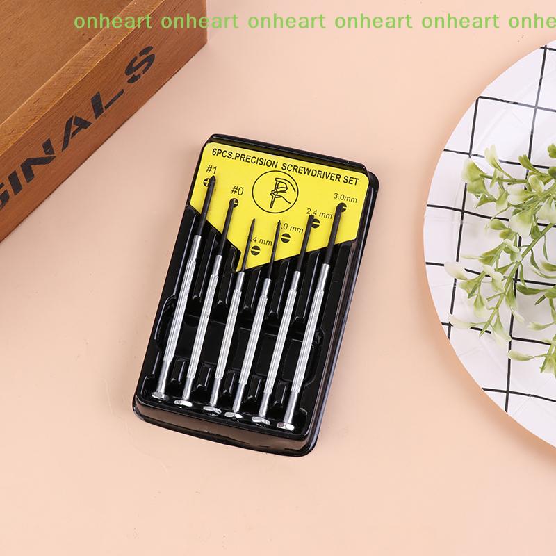 [C]6Pcs Glasses Repair Screwdriver Set With Slotted  Bits Tool Steel For Watch Glasses Screw Driver Repair Tools