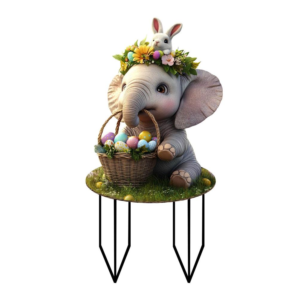 Easter Rabbit And Egg Acrylic Outdoor Garden Decorative Ground Stake Ornaments For Yard Home Address Numbers Modern