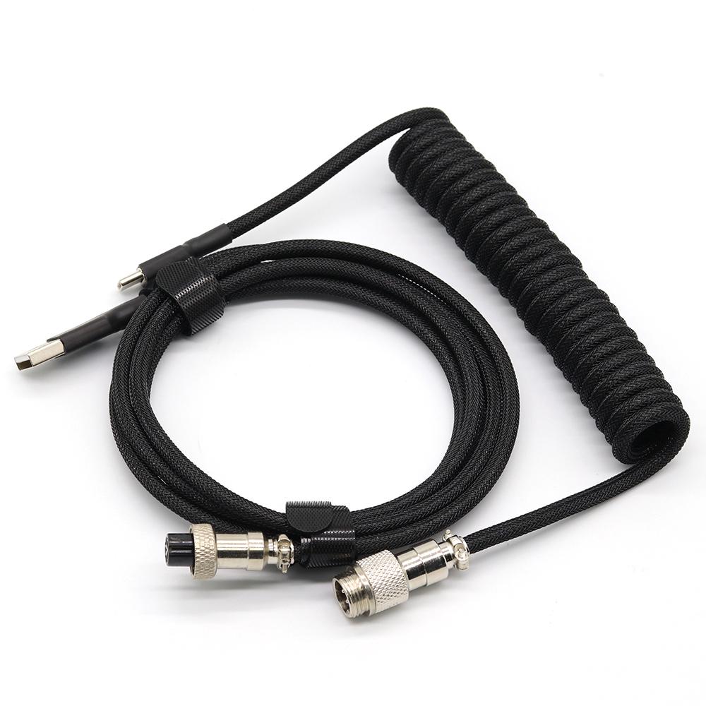 3 Meter Mechanical Keyboard Coiled Cable Wire Type C Custom Usb Port Cable Aviator Coiling Cable for Gaming Keyboard Accessories