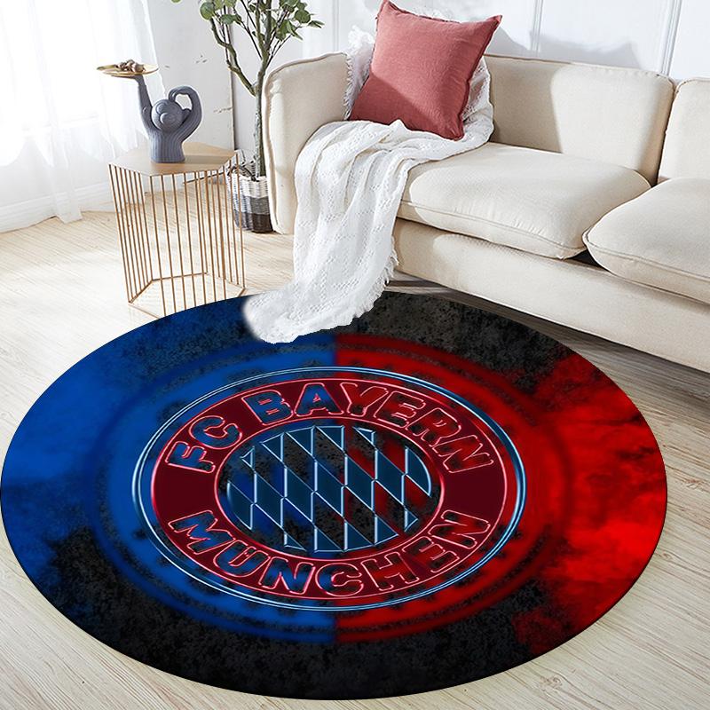 FC Bayern München Round Area Rug,Carpet Rug for Living Room Bedroom Sofa Playroom Decor,Non-slip Floor Mat