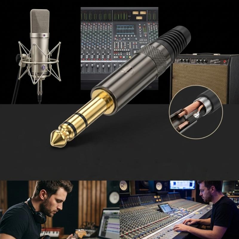 2/4/6Pcs Musical Sound 6.35mm 1/4inch Solder Type Mono Stereo Adapter Connector for Speaker/Guitar/Microphones Cable