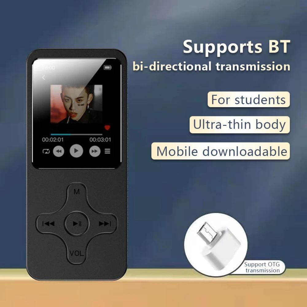 Bluetooth MP3 Player with 16GB TF Card Mini MP3 Music Player Support FM Radio Built-in Speaker E-Book Walkman for Headsets