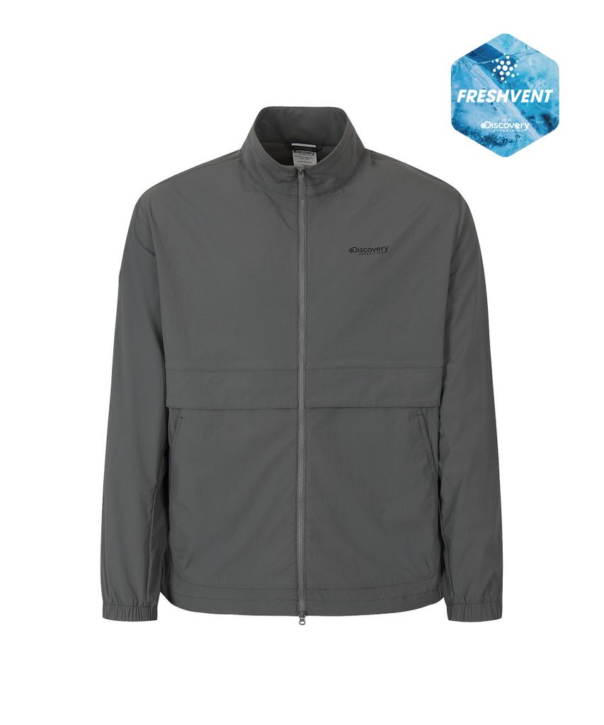 Discovery Expedition Men'S Freshvent Lightweight Woven Training High-Neck Jacket (D/Grey)