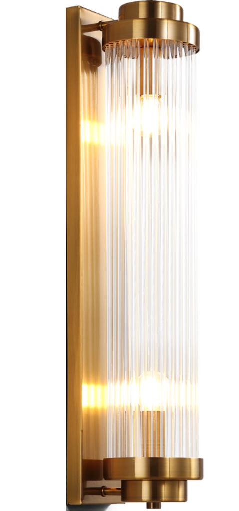 Ionic Brass - Modern Column Wall Lamp, 40cm, 2xE14, Brass