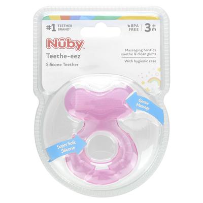 Teethe-eez, Silicone Tee, 3 Months or More, Pink, 2-piece Set