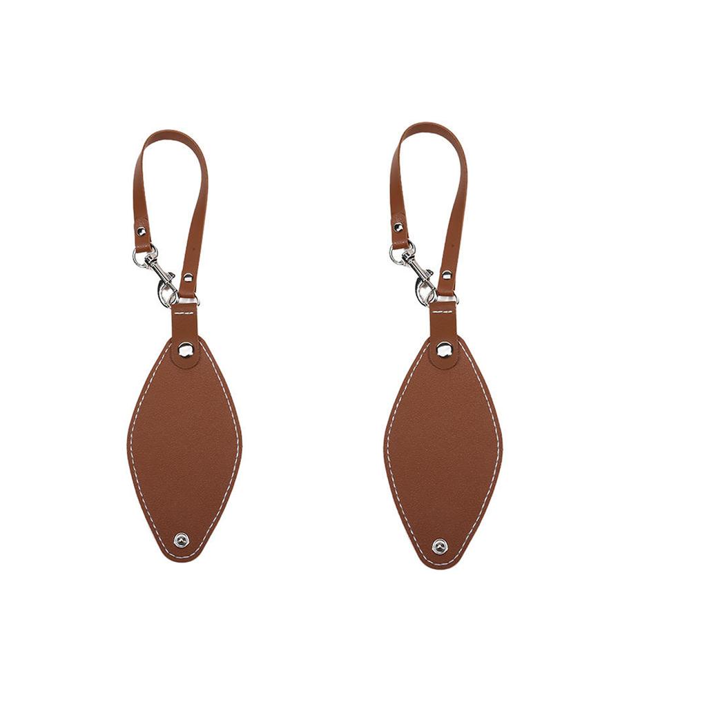 2PCS Portable Vintage Leather Bag Glove Holder Clip with Lanyard Hat Clip for Travel on Bags Outdoor Beach Women Accessories