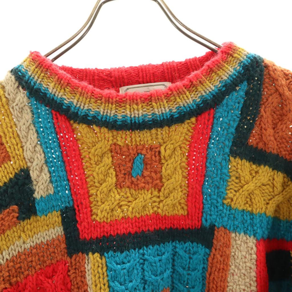 Lamatta 90s Old Overall handle Long sleeve sweater M Multi knit Men's Used