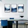 3-pcs Abstract White Black Blue Wave Poster Canvas Print Painting Wall Art Posters Bedroom Living Room Decoration Ideal Gifts