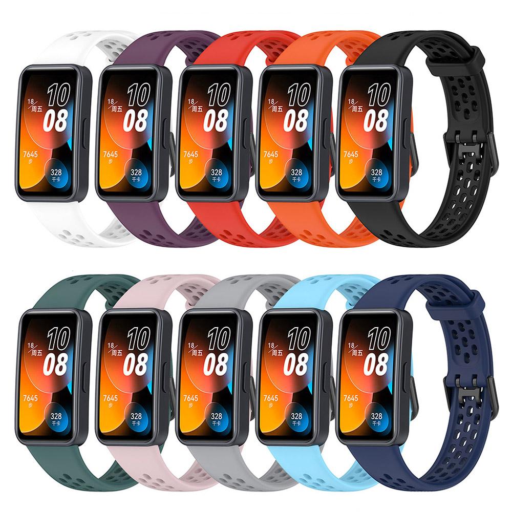 Breathable Silicone Wristband Strap For Huawei Band 8 9 10 Bracelet Watchband