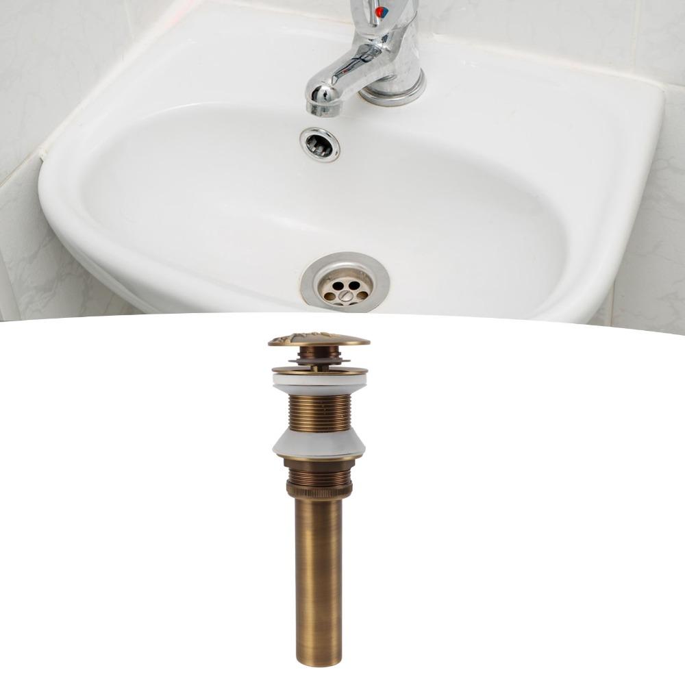 Brass Material Drain Stopper Push Bounce Sink Drain Stopper Vessel Sink Drain Bathroom Basin