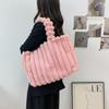 Fashion Designer Faux Fur Tote Bag for Women Handbags Autumn Winter Plush Shoulder Crossbody Bags