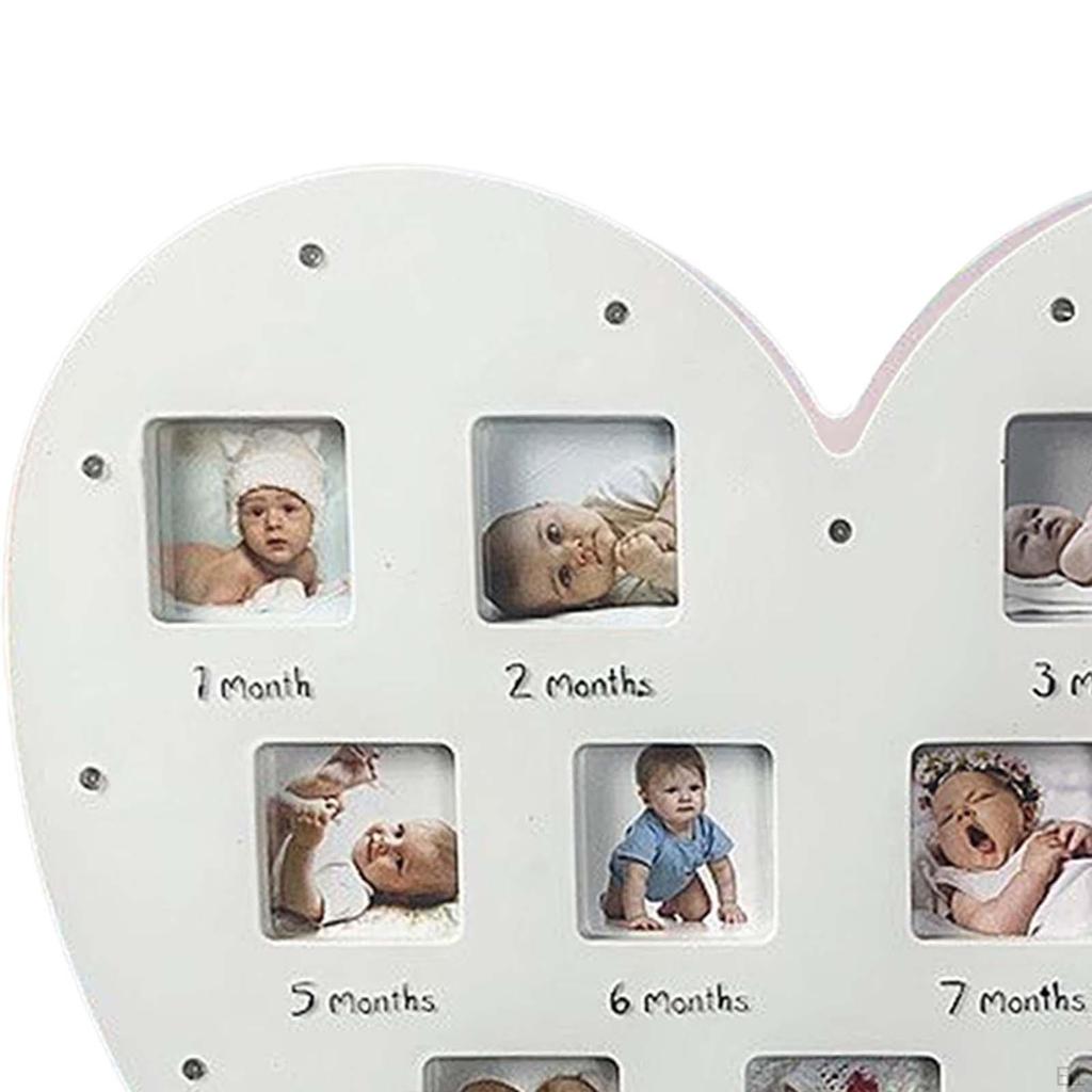 Rámeček pro miminko do prvního roku se světlem, měsíční milníky, fotorámeček na 12 měsíců, vzpomínka