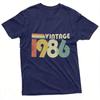 Vintage 1986 Print T-Shirt Lässig Rundhals Kurzarm Baumwolle Oberteile Retro 80er Jahre Stil Grafik-T-Shirt Streetwear Kleidung