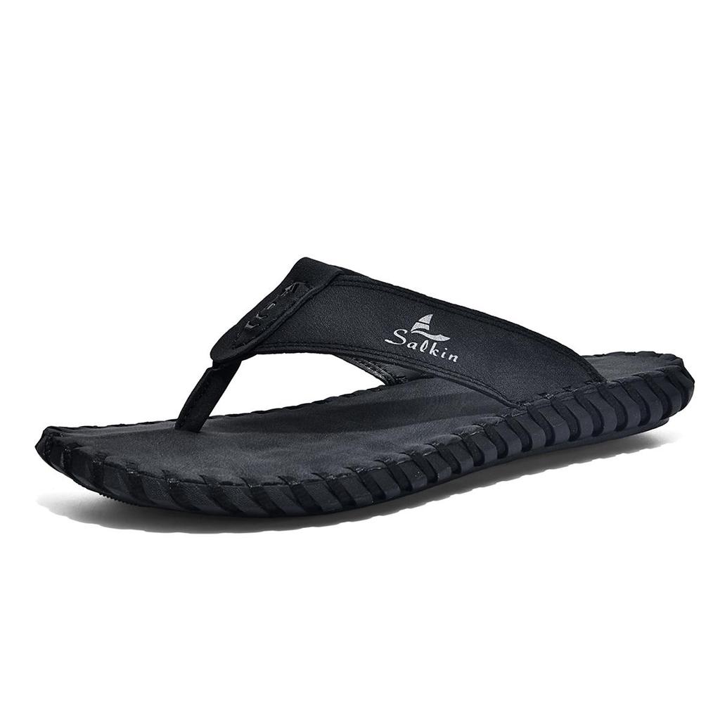 Plus size New Arrival Summer Men's Flip Flops Handmade Leather Slippers Lightweight Casual Beach Slippers For Indoor Outdoor Sandals