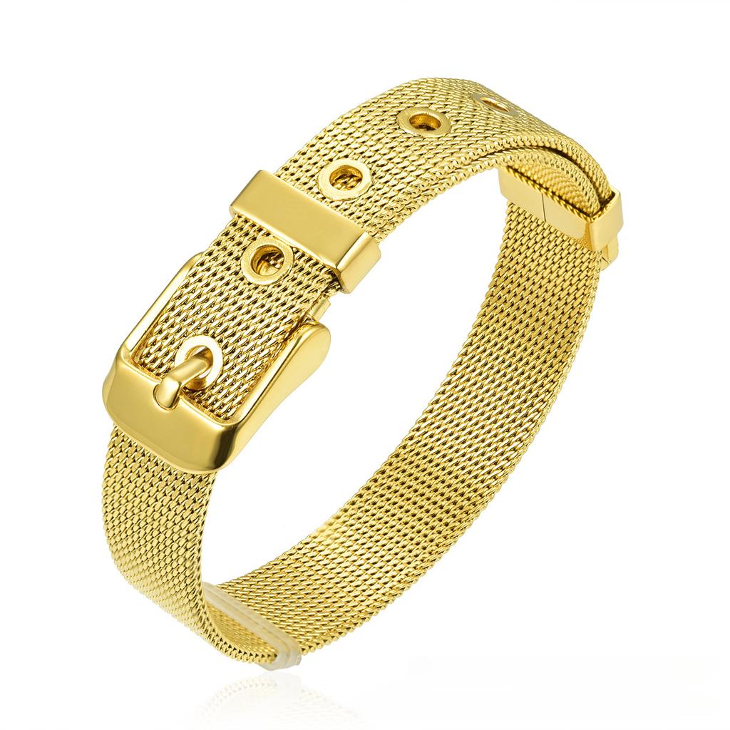 Personalized Versatile Stainless Steel Bracelet for Women Adjustable Titanium Steel Jewelry Braided Mesh Bracelet