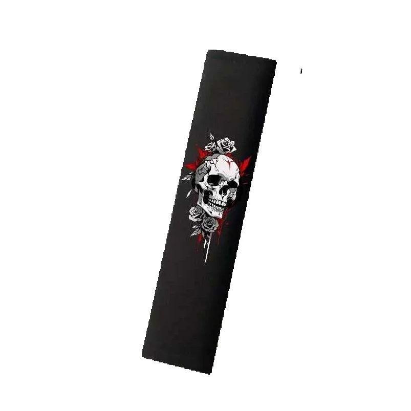 2PCS Skull Pattern Car Shoulder Protection Belt Car Safety Belt Protective Cover Soft and Comfortable Shoulder Protection Cover